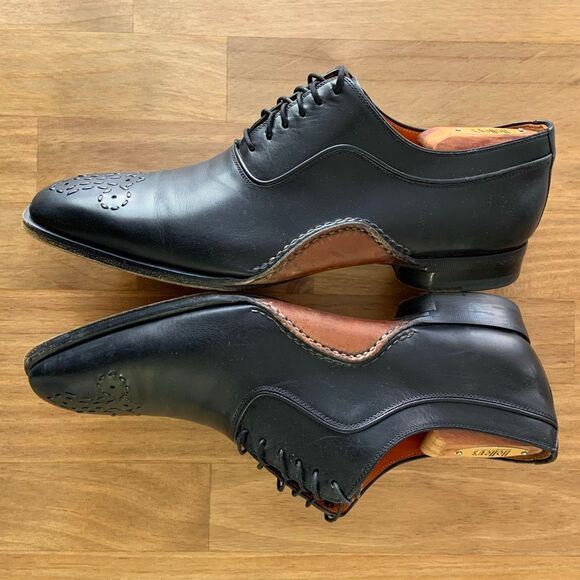 MAGNANNI Sanchez Black Calf-Skin Leather Oxfords (Sz 9.5) main image 8